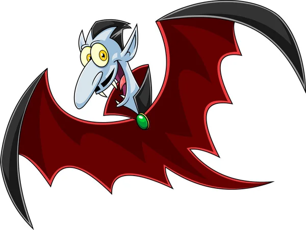 Cartoon Vampire Isolated White Background — Stock Vector