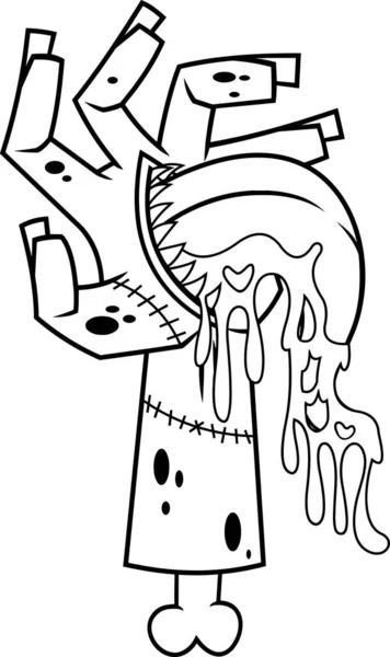 Викладена Страшна Рука Зомбі Мультфільм Растрова Рука Намальована Ілюстрація Ізольована — стоковий вектор