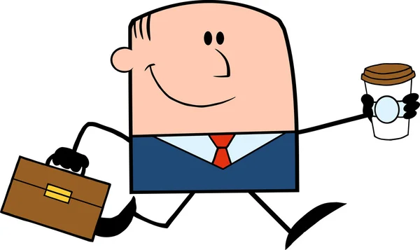 Smiling Businessman Cartoon Character Waving — Stock Photo, Image