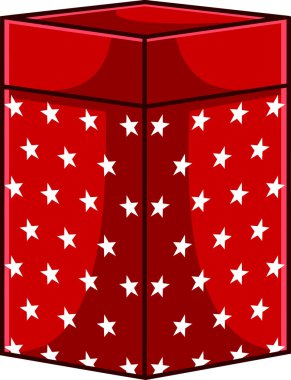 Yıldızlı kırmızı hediye kutusu