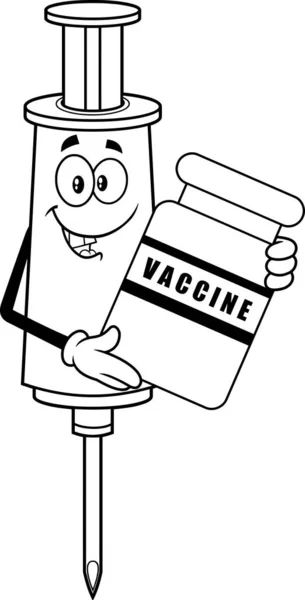 Seringa Com Ilustração Vetor Vacina — Vetor de Stock