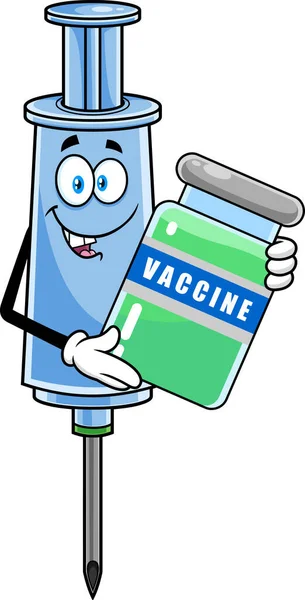 Seringa Com Ilustração Vetor Vacina — Vetor de Stock