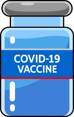 Cauvid 19 aşılı cam şişe.