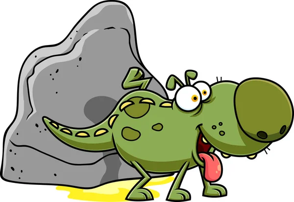 Illustration Söt Tecknad Krokodil — Stock vektor