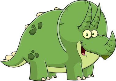 Tatlı bir dinozorun çizgi film çizimi