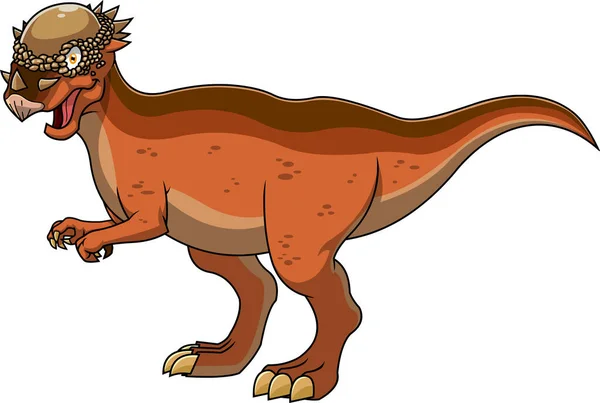Pachycephalosaurus Dinosaur Cartoon Character Vector Hand Drawn Illustration Isolated White — Stockvektor