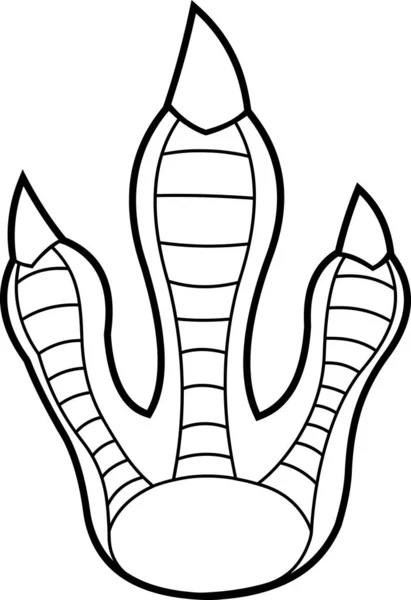 霸王龙雷克斯恐龙爪子与爪印刷标志设计 在白色背景下孤立的矢量手绘图解 — 图库矢量图片