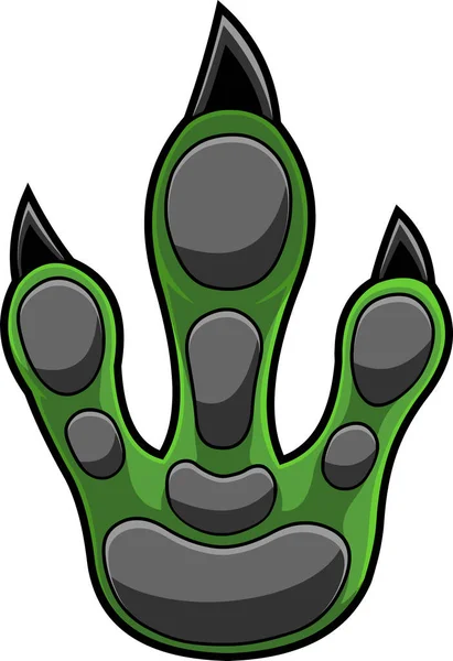 Tyrannosaurus Rex Dinosaur Paw Claws Print Logo Design Ilustração Desenhada —  Vetores de Stock