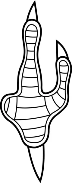 Velociraptor Dinosaur Paw Claws Print Logo Design Vector Hand Drawn — Vector de stock
