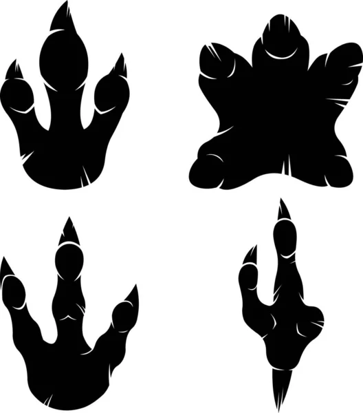 Diners Paw Claws Print Design Растер Рэдклифф Нарисовал Белом Фоне — стоковый вектор