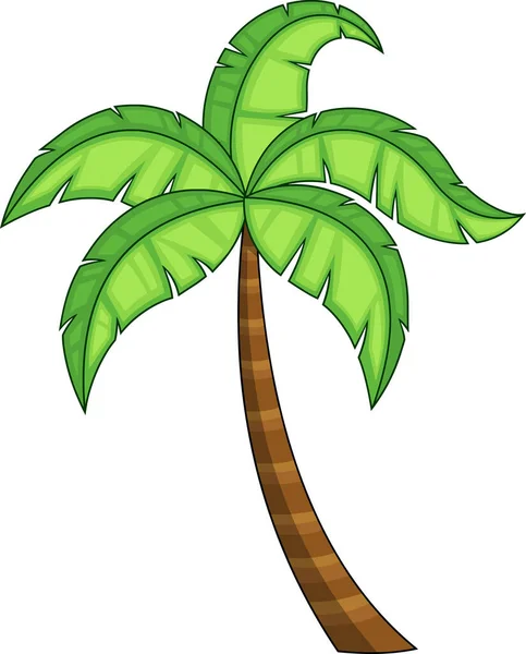 Ilustración Árbol Verde Con Una Hoja — Vector de stock