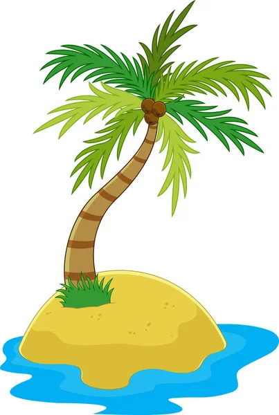 Illustration Beautiful Tropical Island — Stock Vector