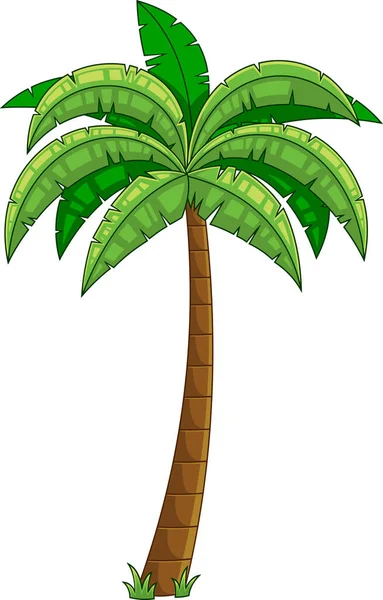 Illustratie Van Een Tropisch Eiland Met Palmbomen — Stockvector