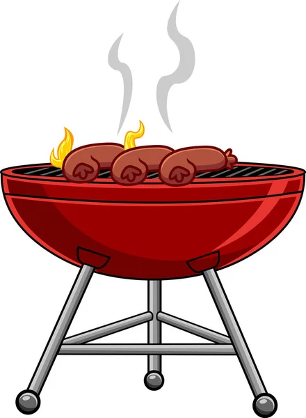 Barbecue Con Salsicce — Vettoriale Stock