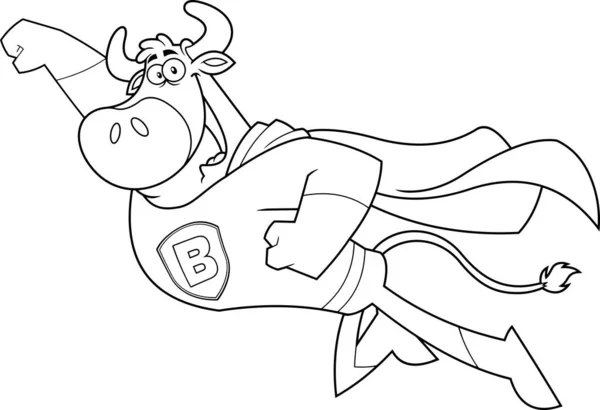 Cartoon Illustration Cute Bull — Vettoriale Stock