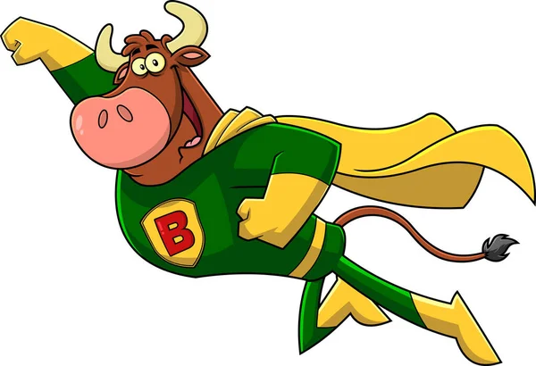 Cartoon Illustration Cute Bull — Vetor de Stock