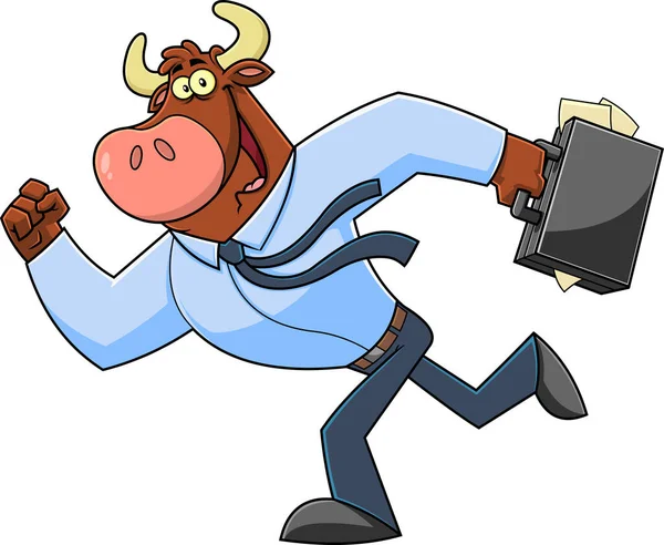 Cartoon Illustration Cute Bull — Vetor de Stock