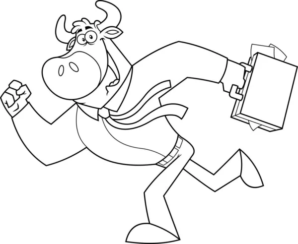 Cartoon Illustration Cute Bull — Stock Vector