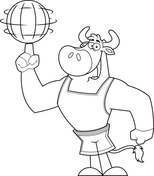 Cartoon Illustration Cute Bull — Wektor stockowy