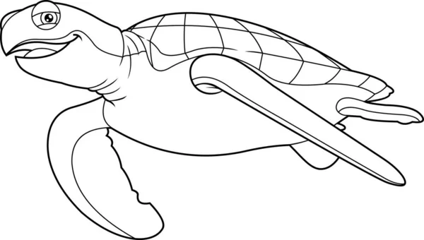 Vektorillustration Der Einzelnen Schildkröte — Stockvektor