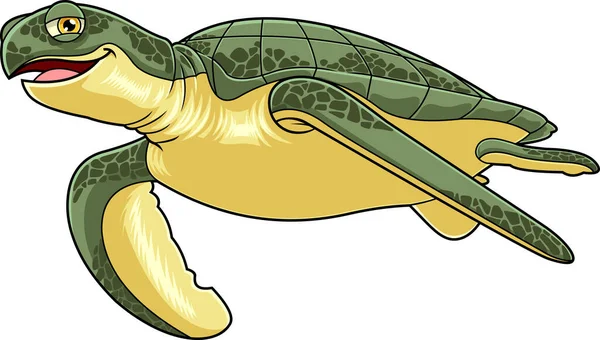 Vector Illustration Single Turtle — Stock Vector
