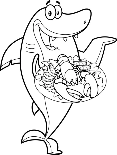 Иллюстрация Милой Мультяшной Акулы — стоковый вектор
