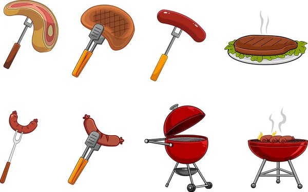 Bbq Barbecue Grill Food Theme Vector Illustration Graphic — Stockový vektor
