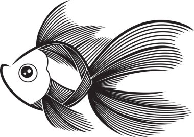 balık simgesi vektör illüstrasyonu 