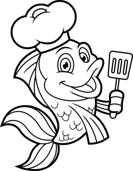 Goldfish Chef Cartoon Character — Archivo Imágenes Vectoriales