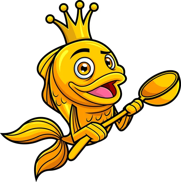 Goldfish Logo Spoon — Vector de stock