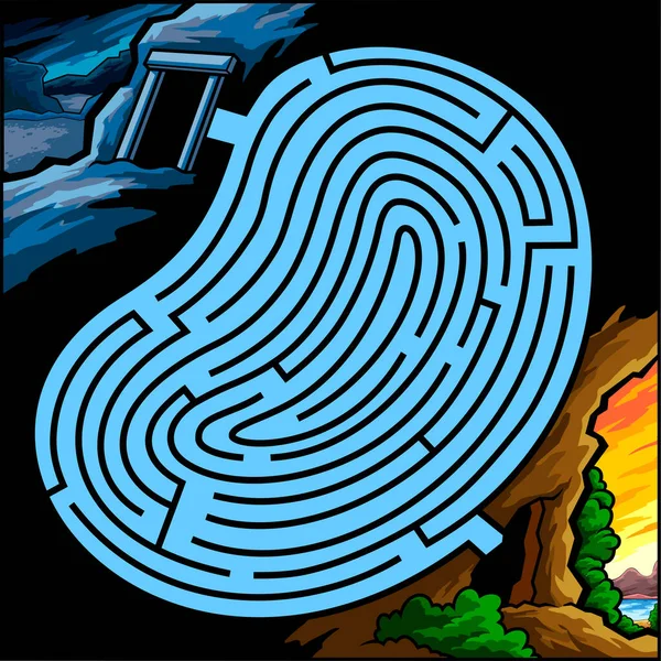 Vektorillustration Des Labyrinths Für Kinder Lösungskonzept Gesucht — Stockvektor