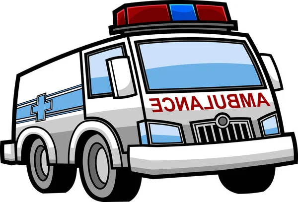 Vector Cartoon Illustratie Van Ambulance — Stockvector