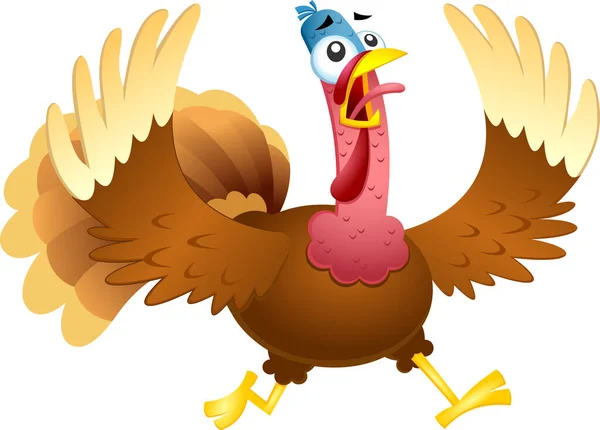 Vector Illustration Cartoon Funny Turkey — Stock Vector