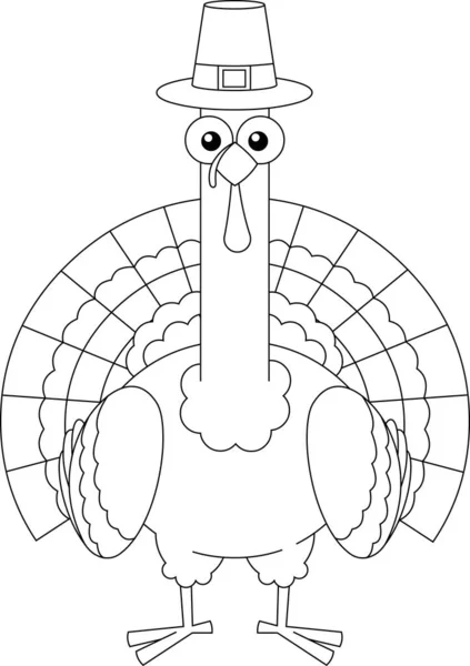 Illustrazione Vettoriale Cartone Animato Divertente Tacchino — Vettoriale Stock