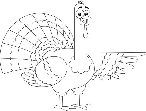 Vector Illustration Cartoon Funny Turkey — Stock Vector