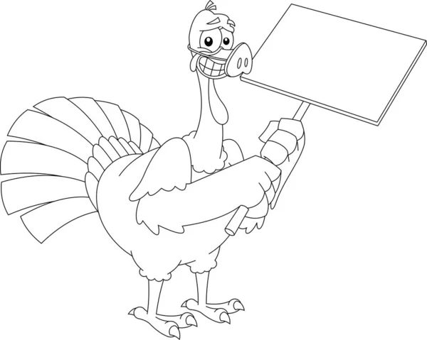 Vector Illustration Cartoon Funny Turkey — Stock Vector