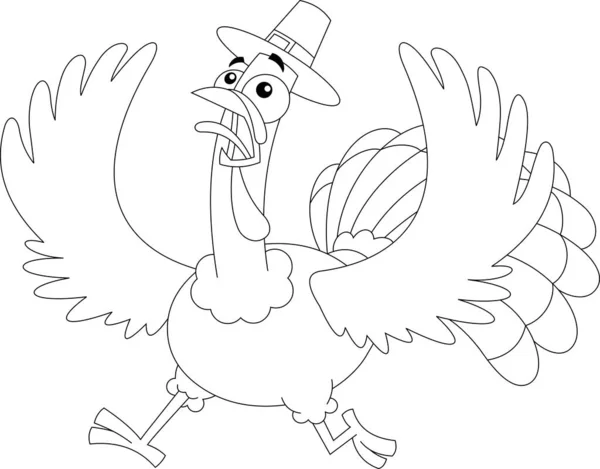 Vector Illustration Cartoon Funny Turkey — Stock Vector