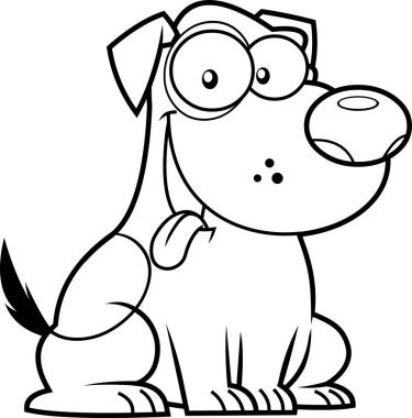 Vektör komik köpek çizgi film karakteri 