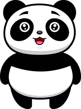 Panda ayı, illüstrasyon, beyaz arkaplan vektörü.