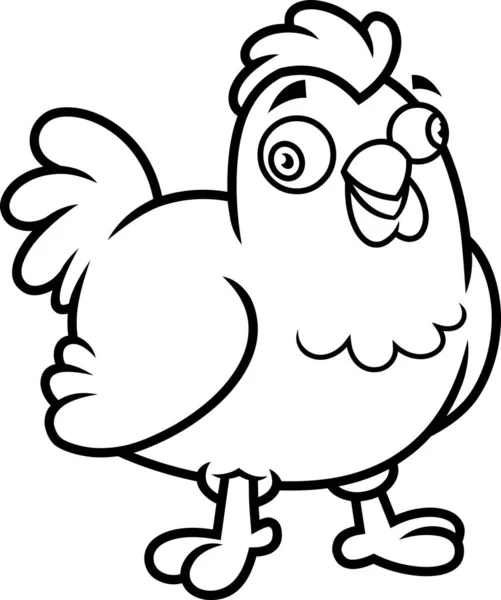 Vector Illustration Cute Cartoon Chicken — Stock Vector