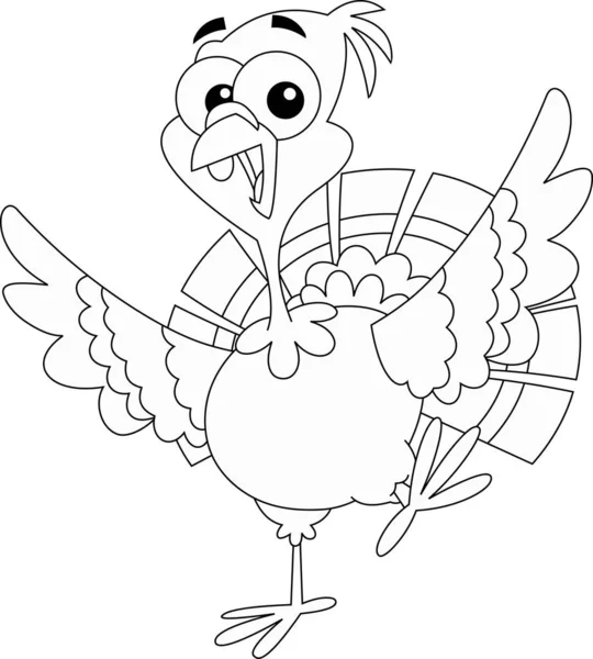 Vektorová Ilustrace Kresleného Krocana Ptáka Postava — Stockový vektor