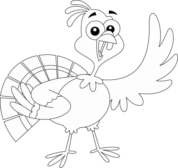 Illustration Vectorielle Personnage Oiseau Dinde Dessin Animé — Image vectorielle