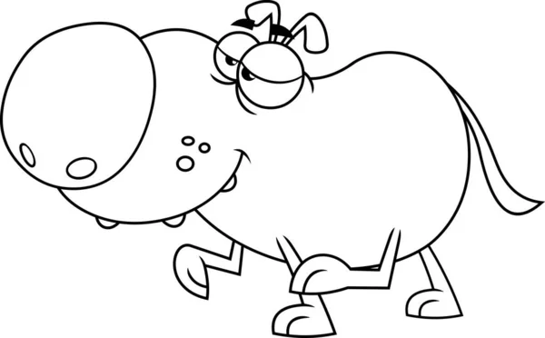 Descritto Happy Dog Cartoon Character Illustrazione Disegnata Mano Vettoriale Isolata — Vettoriale Stock
