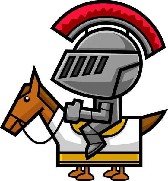 Cavaleiro Abstrato Personagem Dos Desenhos Animados Com Cavalo Raster Mão —  Vetores de Stock