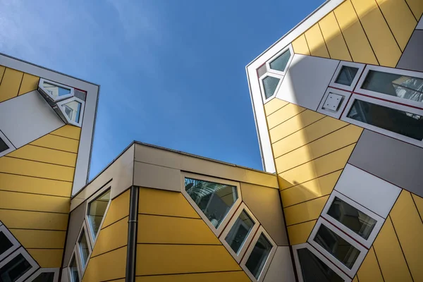 Krychlové Žluté Domy Rotterdamu Piet Blom — Stock fotografie