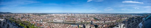 Vista Famosa Lyon Topo Notre Dame Fourviere — Fotografia de Stock