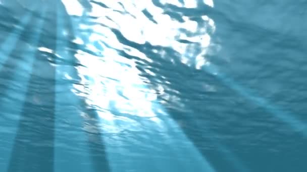 Unterwasser mit Lichtstrahlen anpassbar. Meer und See — Stockvideo