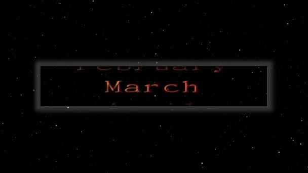 Calendario mensual flotando en el espacio — Vídeo de stock
