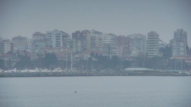 Molnigt kusten shore istanbul natur — Stockvideo