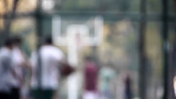 Baloncesto streetball fondo borroso para el uso de la pantalla verde azul — Vídeos de Stock